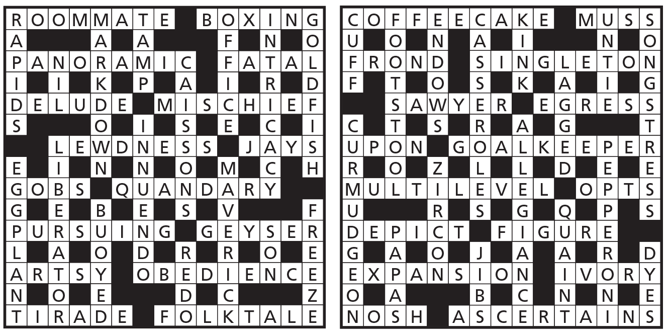 Code Crosswords Sep 2016 Answers