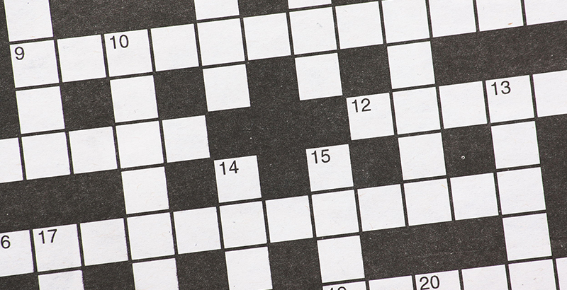 29843372 - blank newspaper crossword puzzle with numbered black and white squares