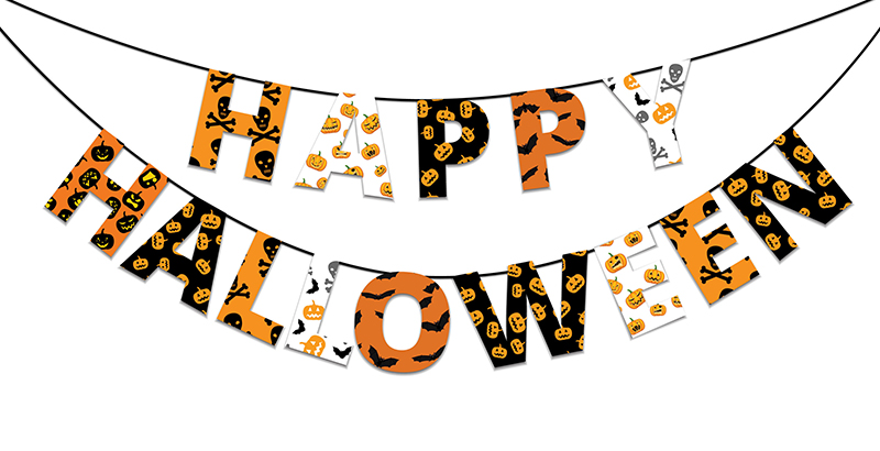 44147512 - halloween orange and black banner with greetings happy halloween